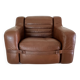 Prototype armchair in brown imitation leather by Michel Ducaroy, France 1970s