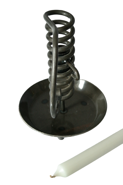 Vintage metal spring candle holder