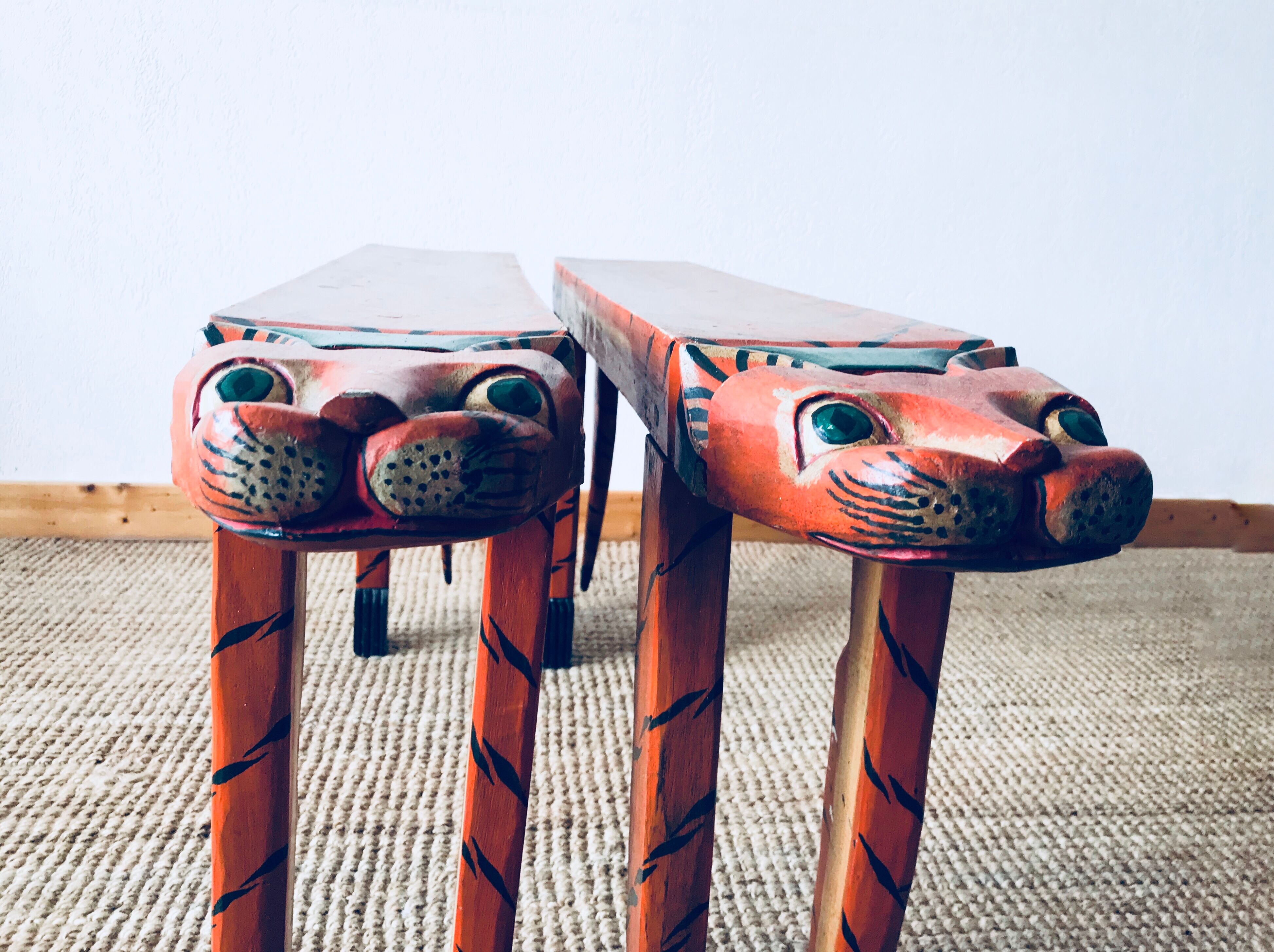 Wooden tiger bench