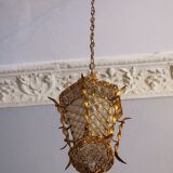 Antique wrought gilt metal hall lantern