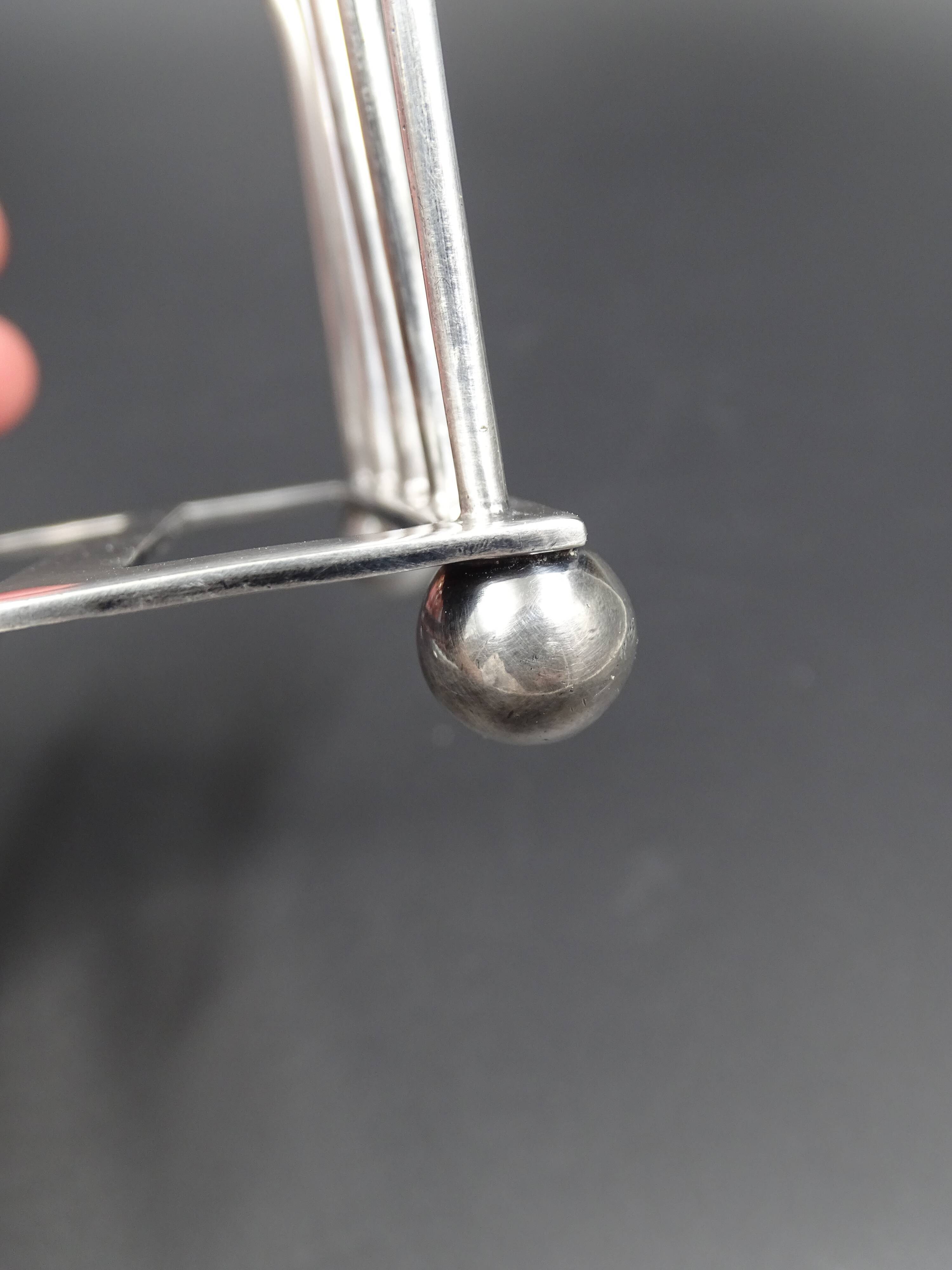 Silver metal toast carrier - circa 1940