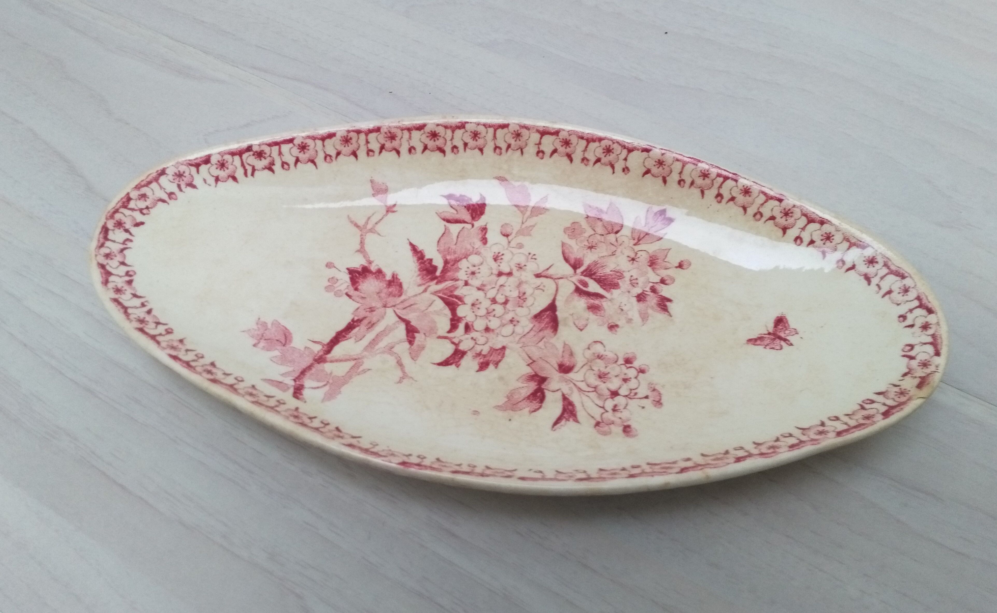 Ravier in iron earth of Gien model Pink hawthorn