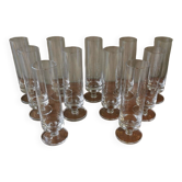 Lot de 11 flûtes à Champagne vintage cristal