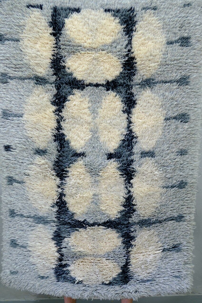 Tapis Rya scandinave fait à la main, années 1960, 152x105 cm