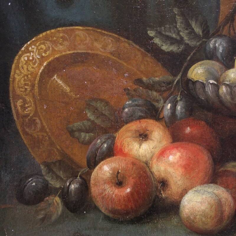 Antique Italian still life painting from the 18th century