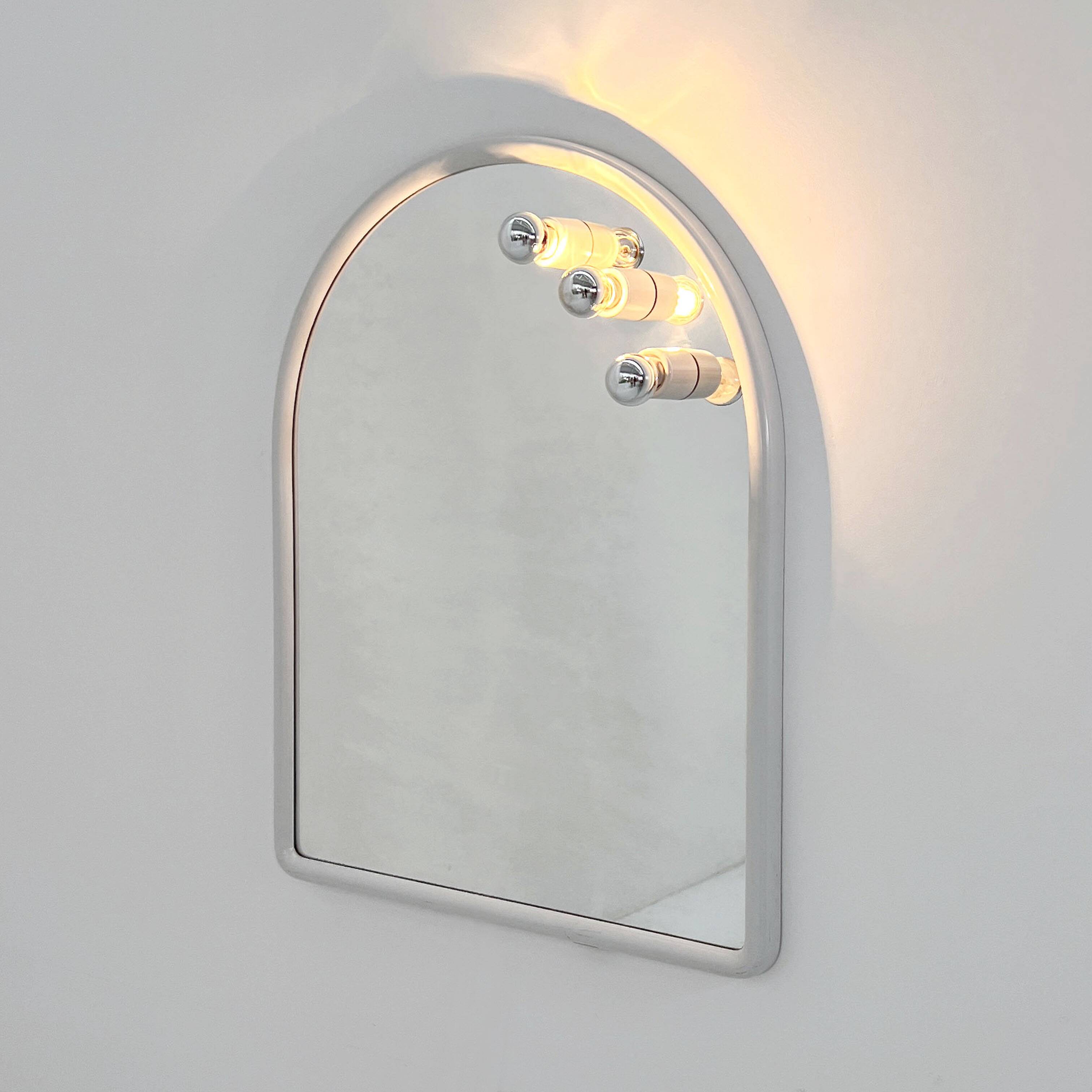 Miroirs à ampoules en plastique blanc par Carrara & Matta, 1970