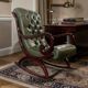 Antique green vintage Chesterfield rocking chair