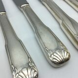 12 silver metal knives.