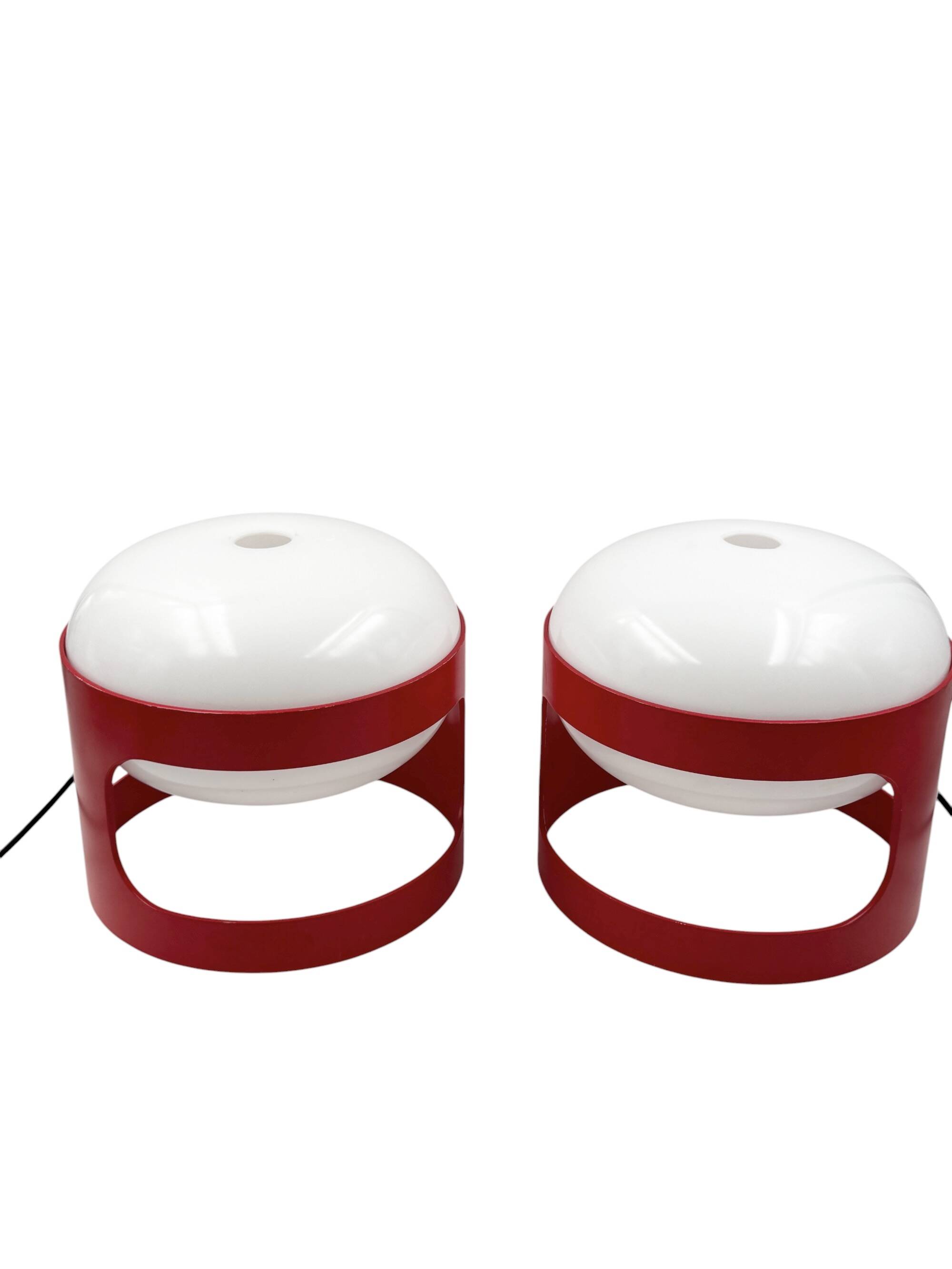 Joe Colombo, space age set of 2 mod. KD27 table lamps, Kartell Italy 1970s