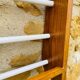 Vintage oak towel rack/wall-mounted bracket, circa 1970s