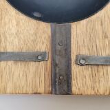 Ashtray empty pocket brutalist industrial metal and wood