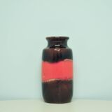 Vase vintage orange et marron, Allemagne de l'Ouest Scheurich