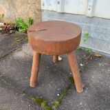 Tabouret de traite ancien à réparer