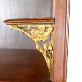 Art Nouveau display case, bronzes and carved wood on a floral theme, circa 1900
