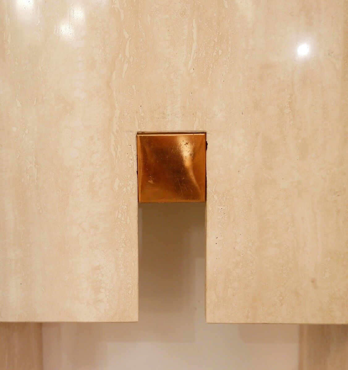 Console in travertine, 1970s