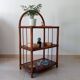 Vintage bamboo and rattan standing shelf