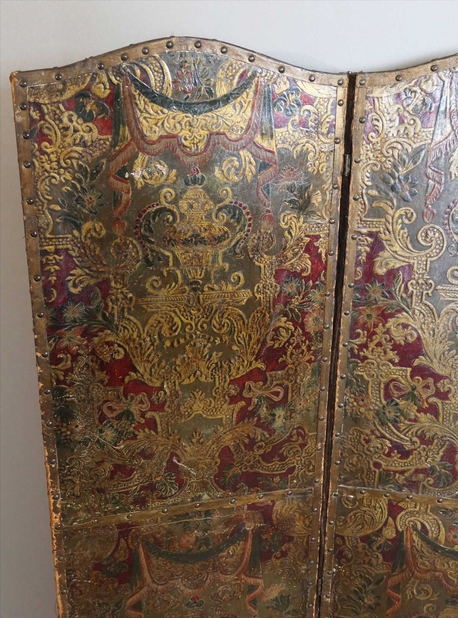 17th-century Cordoba leather screen