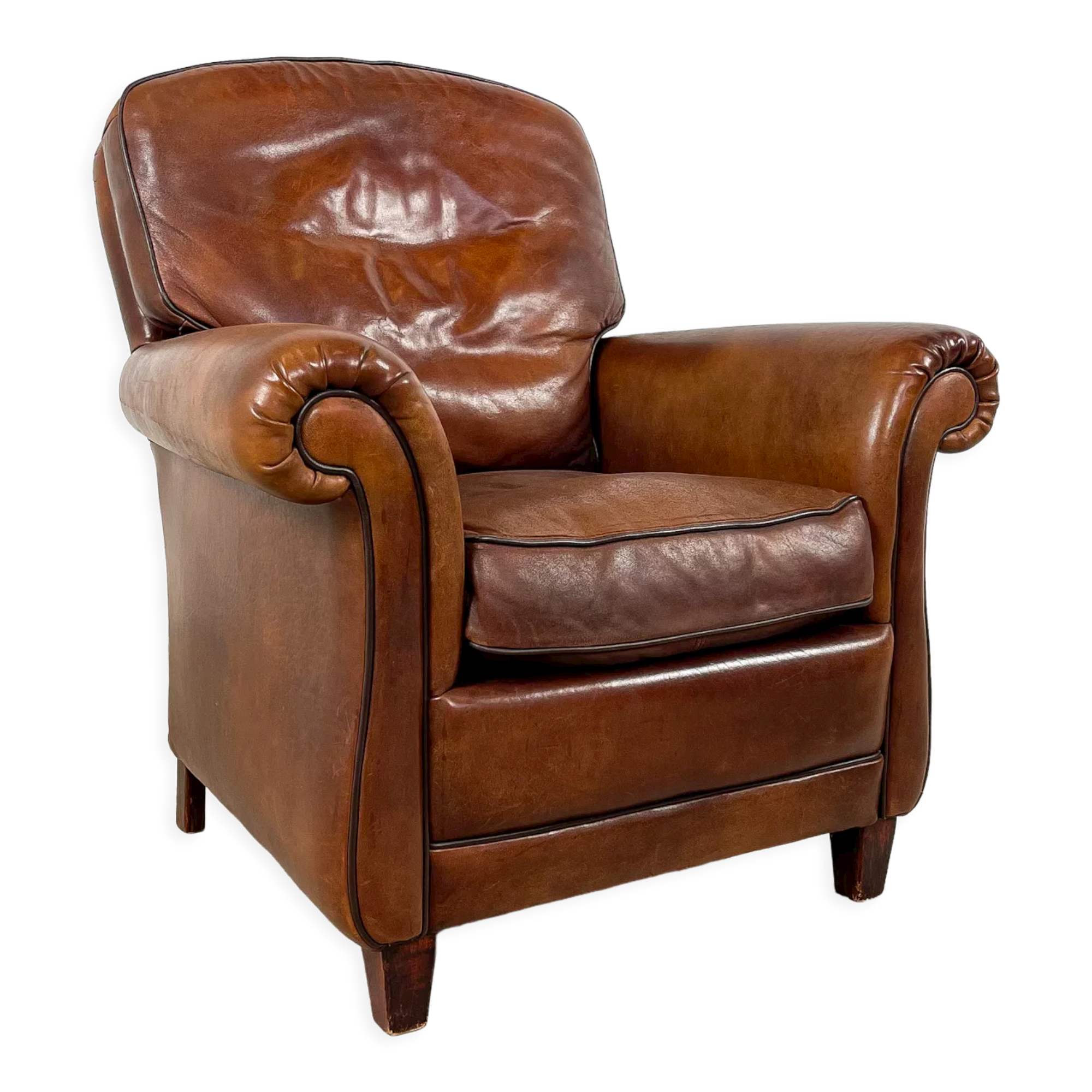 Vintage sheep leather armchair Heijingen