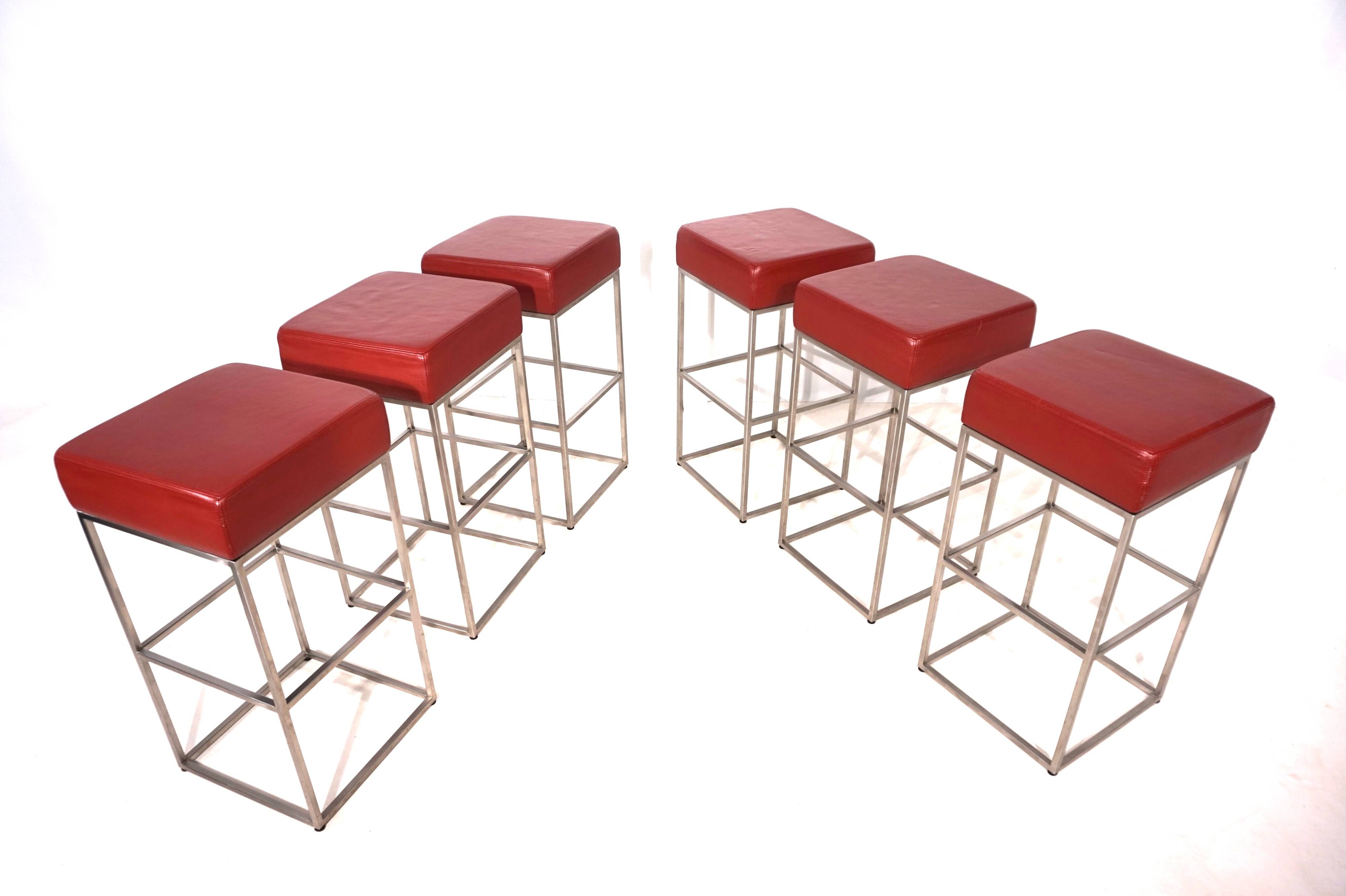 Ensemble de 6 tabourets de bar De Sede DS 218/55 par Paolo Piva, 2000