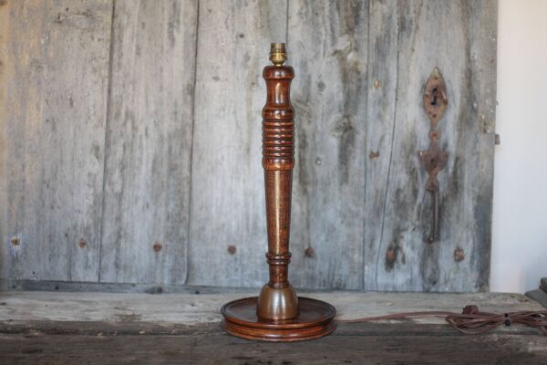 Lampe vintage, pied de lampe vintage, pied de lampe bois et cuivre, lampe