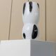 Black and White Hand-Blown Murano Glass Vase by Corso Italia (1980s) – 26 cm tall