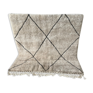 Tapis berbère béni ouarain brun, gris 225cm x 170cm