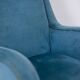 Blue velvet armchair, beech base. 1950s.