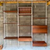Modular system library Scandinavian teak Roche Bobois 70s