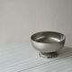 Silver stainless steel pedestal bowl