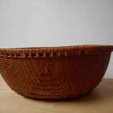 Two wicker and woven bamboo baskets
