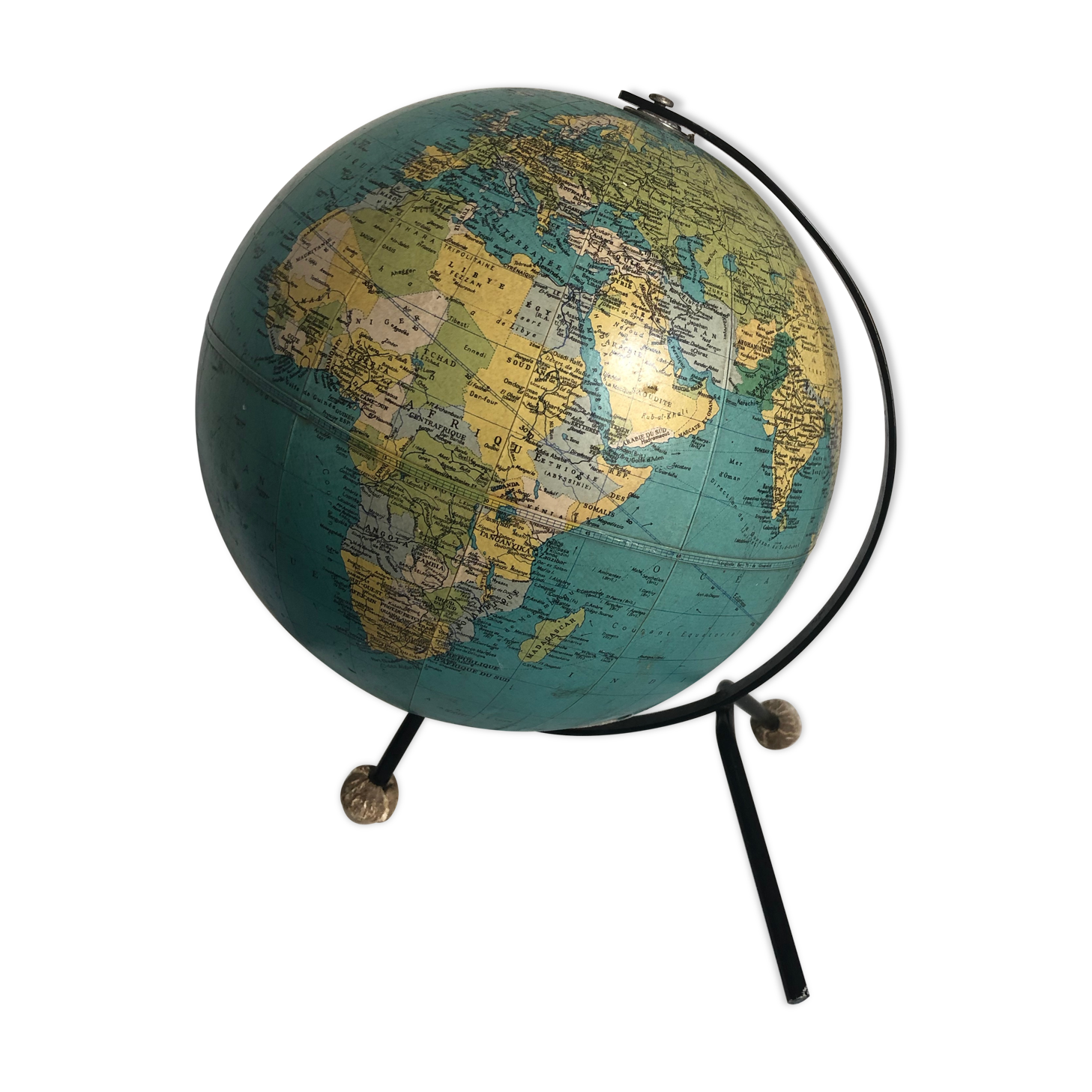 Globe vintage 1961 terrestre tripode Taride - 31 cm