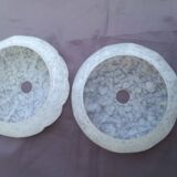 Set of 2 speckled art deco glass globes
