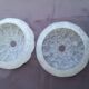 Lot de 2 globes en verre moucheté art déco