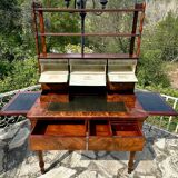 19th century flamed mahogany stepped desk