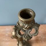Old candlestick candlestick cherub in bronze
