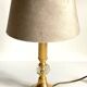 Lampe vintage en métal doré et cristal