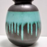 Black and Teal Fat Lava Ceramic Vase Multi-Color 484-30 Scheurich WGP