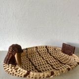 Bamboo and wicker duck basket