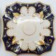 Pair of Square Plates Porcelain from Paris Cobalt and Gold Empire Style