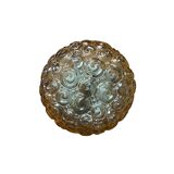 Antique wall light or ceiling fixture porthole Helena Tynell in gilded glass