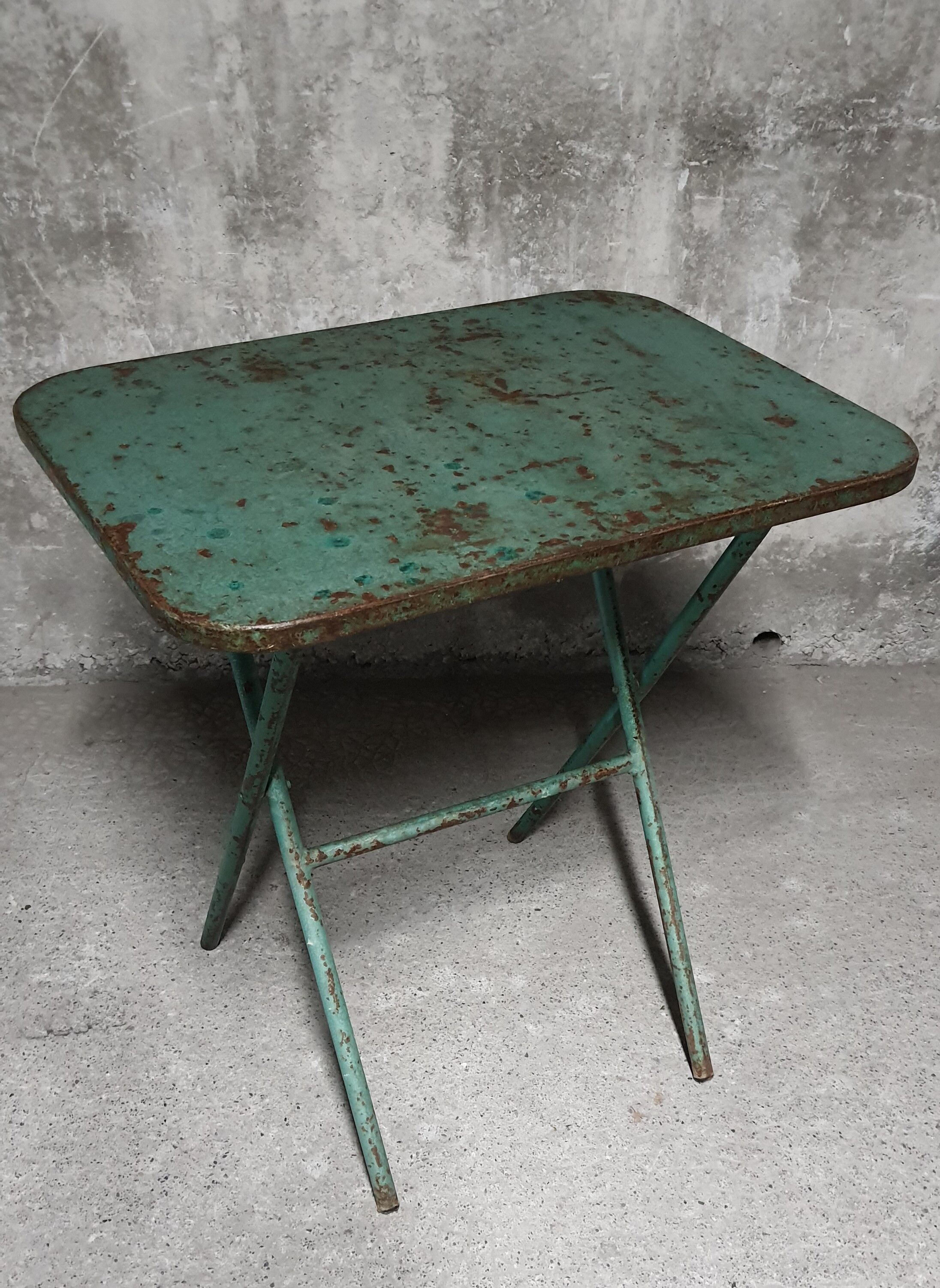 Painted metal folding table
