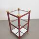 Table d'appoint Régence en laiton et verre miroir, années 1970