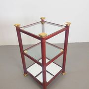 Regency Side Table in Brass and Mirror Glass, 1970s