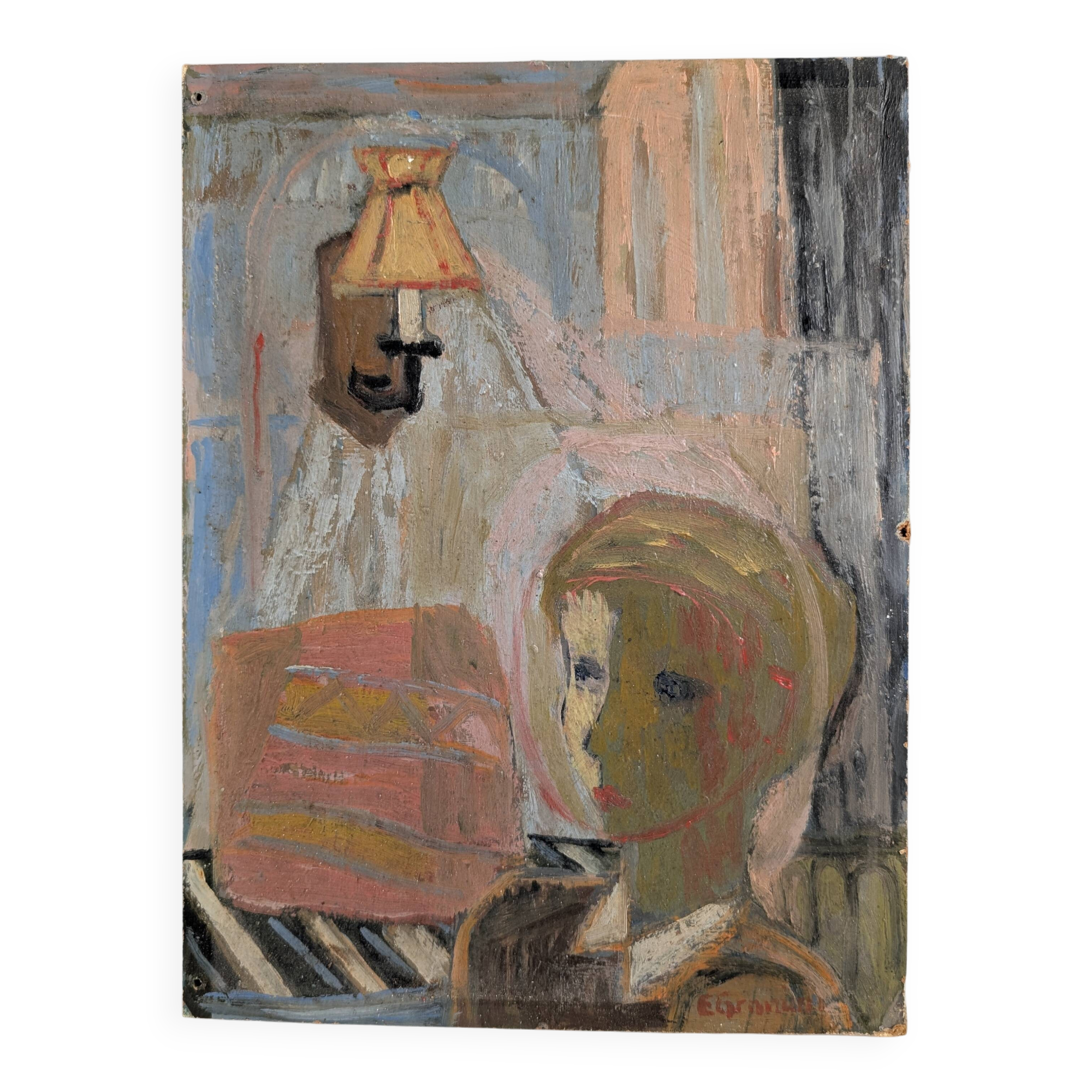 Oil on Board by Einar Granum, Norway, 1950s