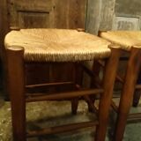 Pair of beech straw stools