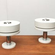 Minimalist table lamps from the German mid-century space age by Kaiser Idell / Kaiser Leuchten, 1960s, set of 2.