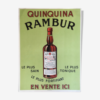 Affiche ancienne quinquina rambur aperitif tonique fortifiant circa  entre 20-40 imp champenois