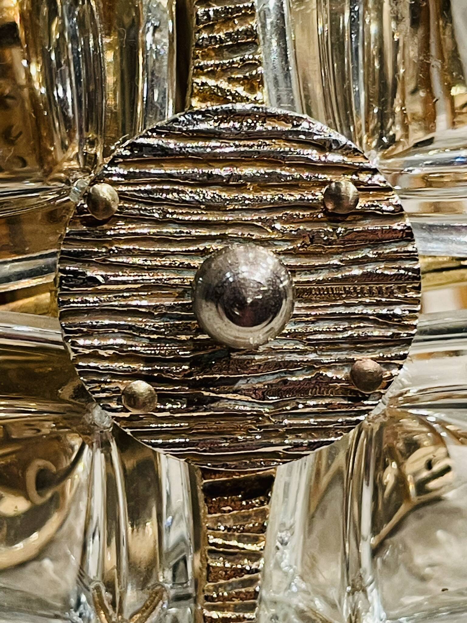 Pair of crystal wall lights in the Sciolari style.