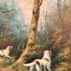 Oil Painting Panel HSP EDWARD WEBB Hunting Dog Forest
