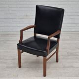1960s, Danish armchair, original very good condition, teak wood, artificial leather.